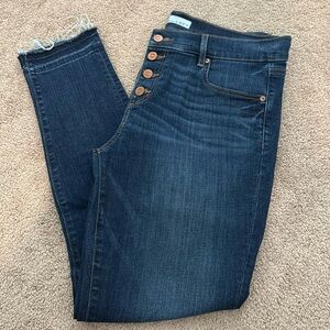 Loft Skinny High Rise Button Jean